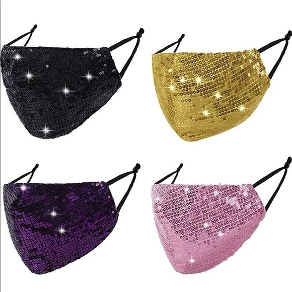 ⭐️ Bling Bling, Handmade Sequin Glitter Fashion face mask - Picture 5 of 5